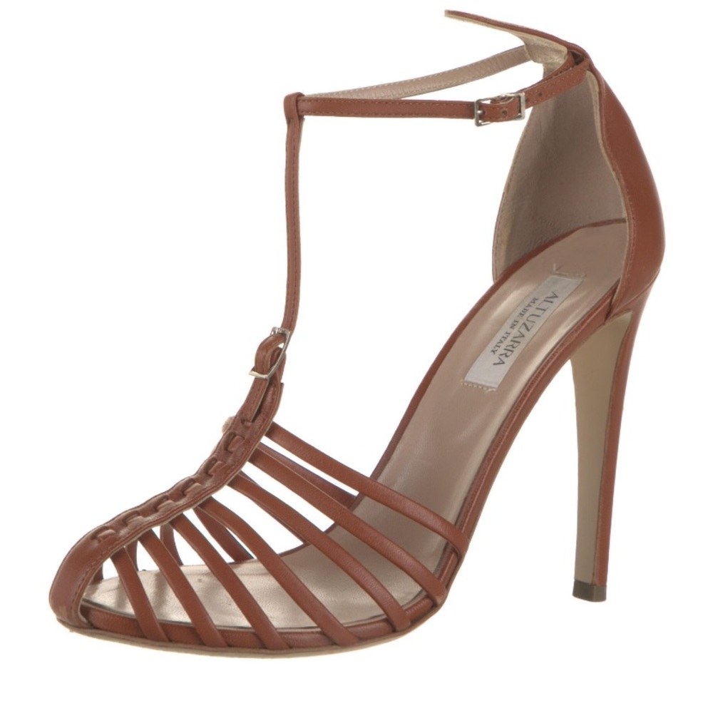 Leather T-strap sandal